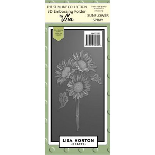 sunflower spray - Slimline Embossing Folder by lisa horton crafts LHCEF053